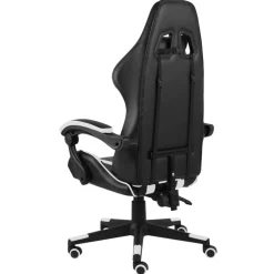 vidaXL Racestoel kunstleer zwart en wit
