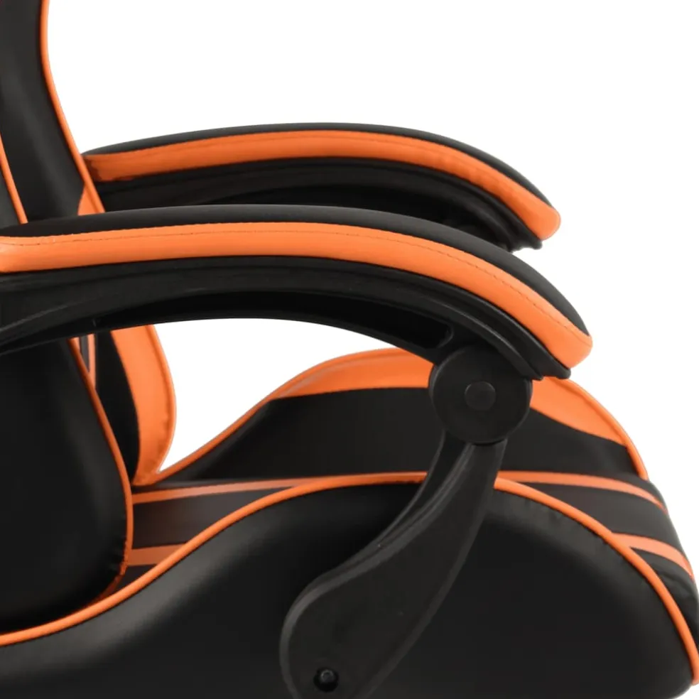 vidaXL Racestoel kunstleer zwart en oranje