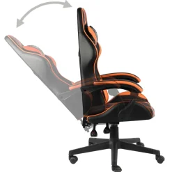 vidaXL Racestoel kunstleer zwart en oranje