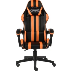 vidaXL Racestoel kunstleer zwart en oranje