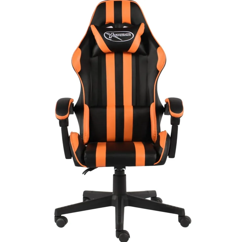 vidaXL Racestoel kunstleer zwart en oranje