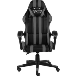 vidaXL Racestoel kunstleer zwart en grijs