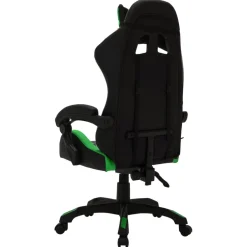 vidaXL Racestoel met RGB LED-verlichting kunstleer groen en zwart