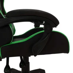 vidaXL Racestoel met RGB LED-verlichting kunstleer groen en zwart