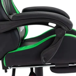 vidaXL Racestoel met voetensteun kunstleer groen en zwart
