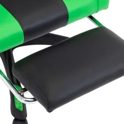 vidaXL Racestoel met voetensteun kunstleer groen en zwart