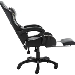 vidaXL Racestoel met voetensteun kunstleer zwart en camouflage