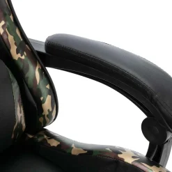 vidaXL Racestoel met voetensteun kunstleer zwart en camouflage