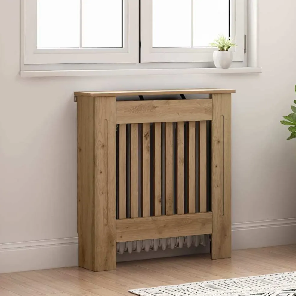 vidaXL Radiatorafdekking Artisanaal eiken 78 x 19 x 81,5 cm