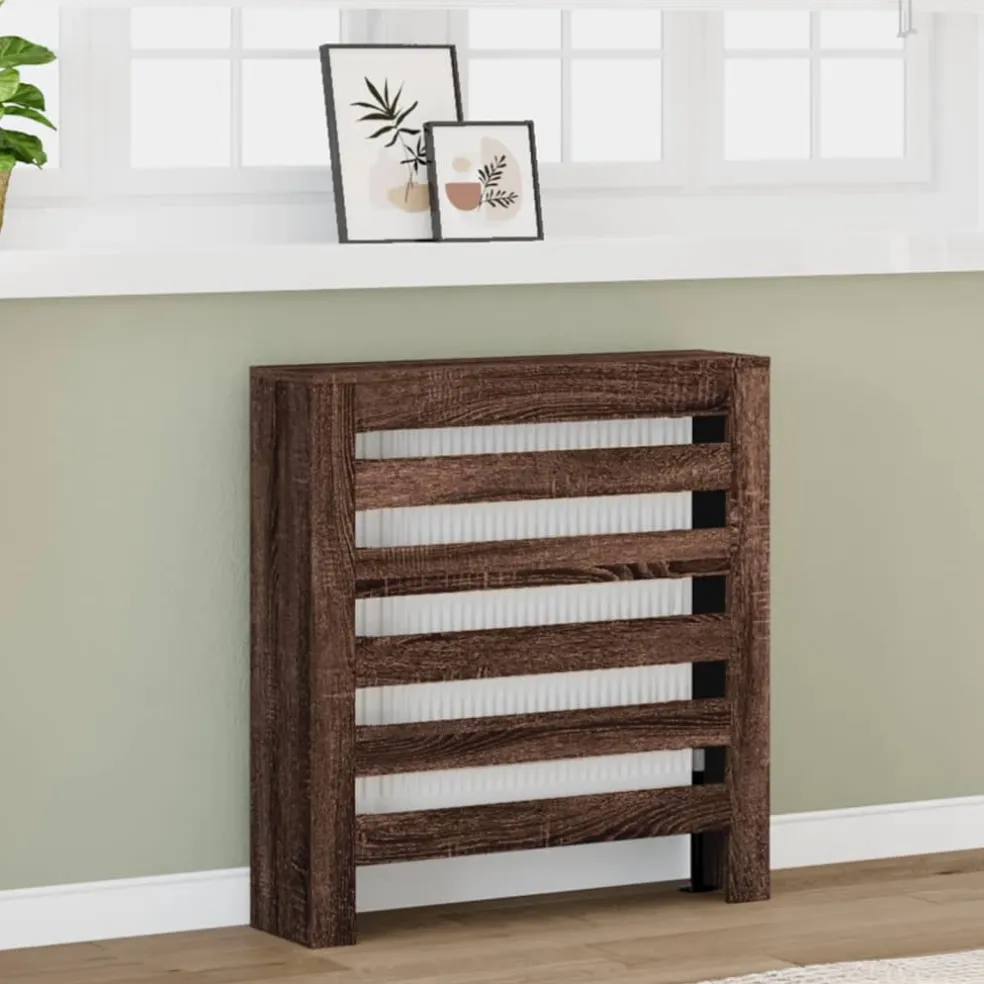 vidaXL Radiatorafdekking Bruin eiken Bewerkt hout