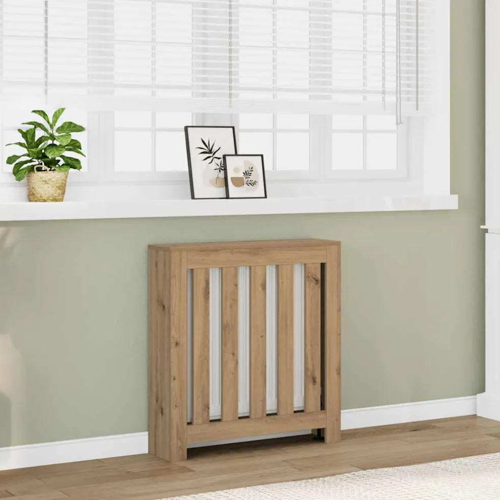 vidaXL Radiatorafdekking Eiken 78 x 20 x 82 cm Bewerkt hout
