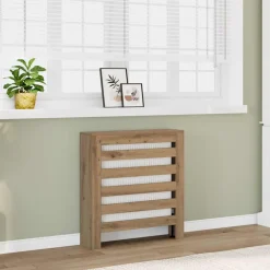 vidaXL Radiatorafdekking Eiken 78 x 20 x 82 cm Bewerkt hout