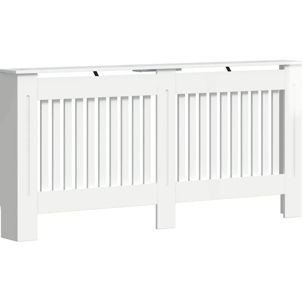 vidaXL Radiatorafdekking Hoogglans Wit 172 x 19 x 81,5 cm Bewerkt hout