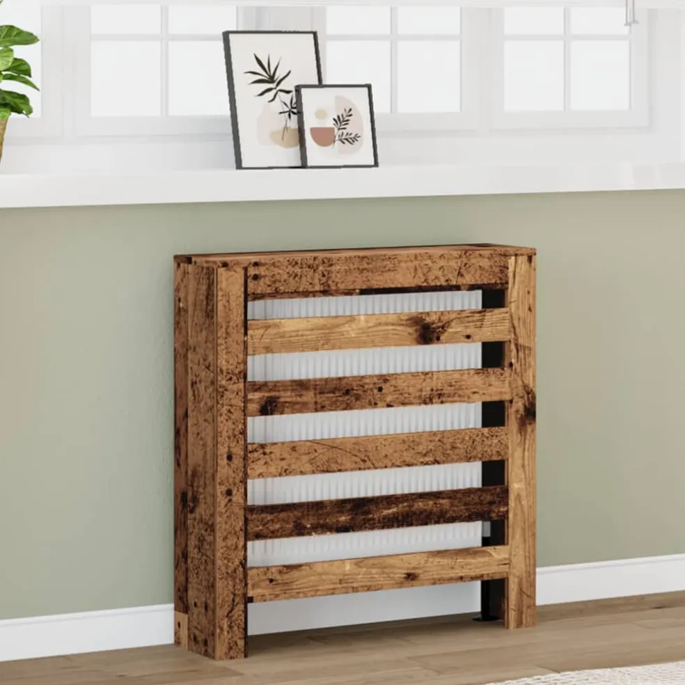 vidaXL Radiatorafdekking Oud hout 78 x 20 x 82 cm Bewerkt hout