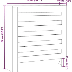 vidaXL Radiatorafdekking Oud hout 78 x 20 x 82 cm Bewerkt hout