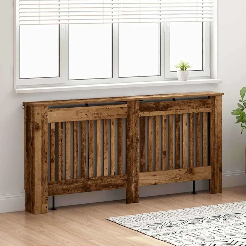 vidaXL Radiatorafdekking Oud hout 172 x 19 x 81,5 cm Bewerkt hout