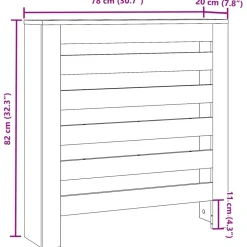 vidaXL Radiatorafdekking Wit 78 x 20 x 82 cm Bewerkt hout