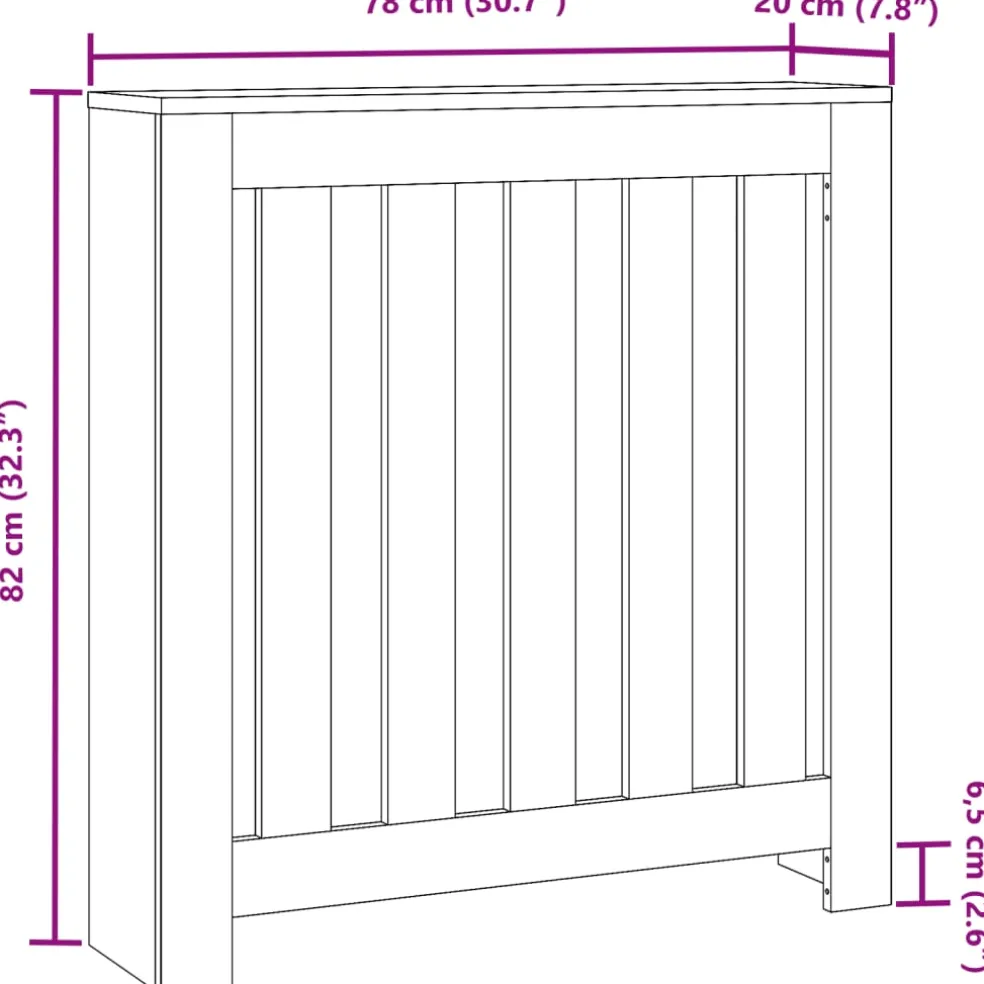 vidaXL Radiatorafdekking Wit 78 x 20 x 82 cm Bewerkt hout