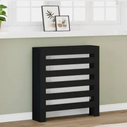 vidaXL Radiatorafdekking Zwart 78 x 20 x 82 cm Bewerkt hout
