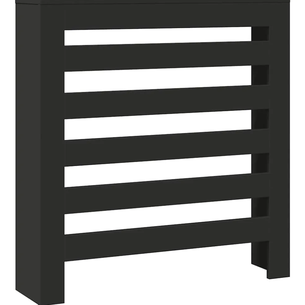 vidaXL Radiatorafdekking Zwart 78 x 20 x 82 cm Bewerkt hout