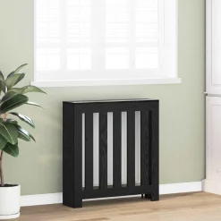 vidaXL Radiatorafdekking Zwart eiken 78 x 20 x 82 cm Bewerkt hout