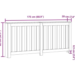 vidaXL Radiatorafdekking Zwart 175 x 20 x 82 cm Bewerkt hout