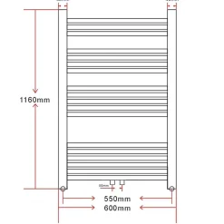 vidaXL Radiator/handdoekenrek curve 600x1160 mm