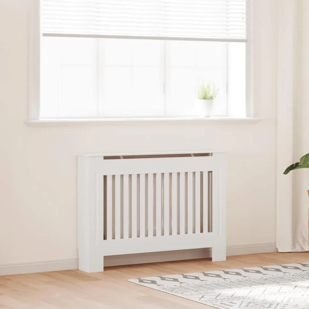 vidaXL Radiatorombouw 112 cm bewerkt hout wit
