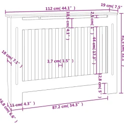 vidaXL Radiatorombouw 112 cm bewerkt hout wit