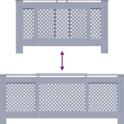 vidaXL Radiatorombouw 205 cm MDF grijs