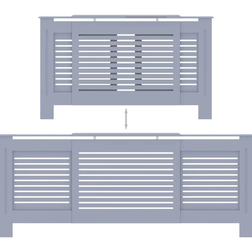 vidaXL Radiatorombouw 205 cm MDF grijs