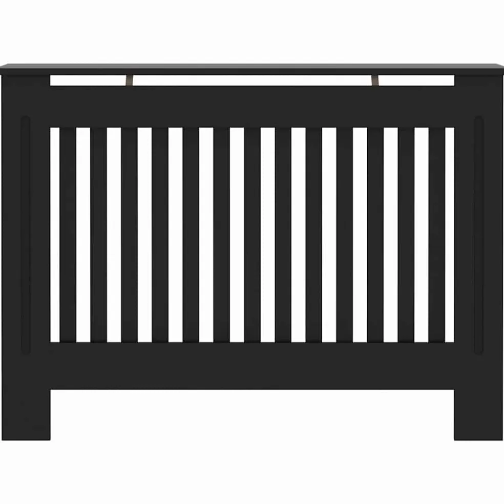 vidaXL Radiatorombouw 112x19x81,5 cm bewerkt hout zwart