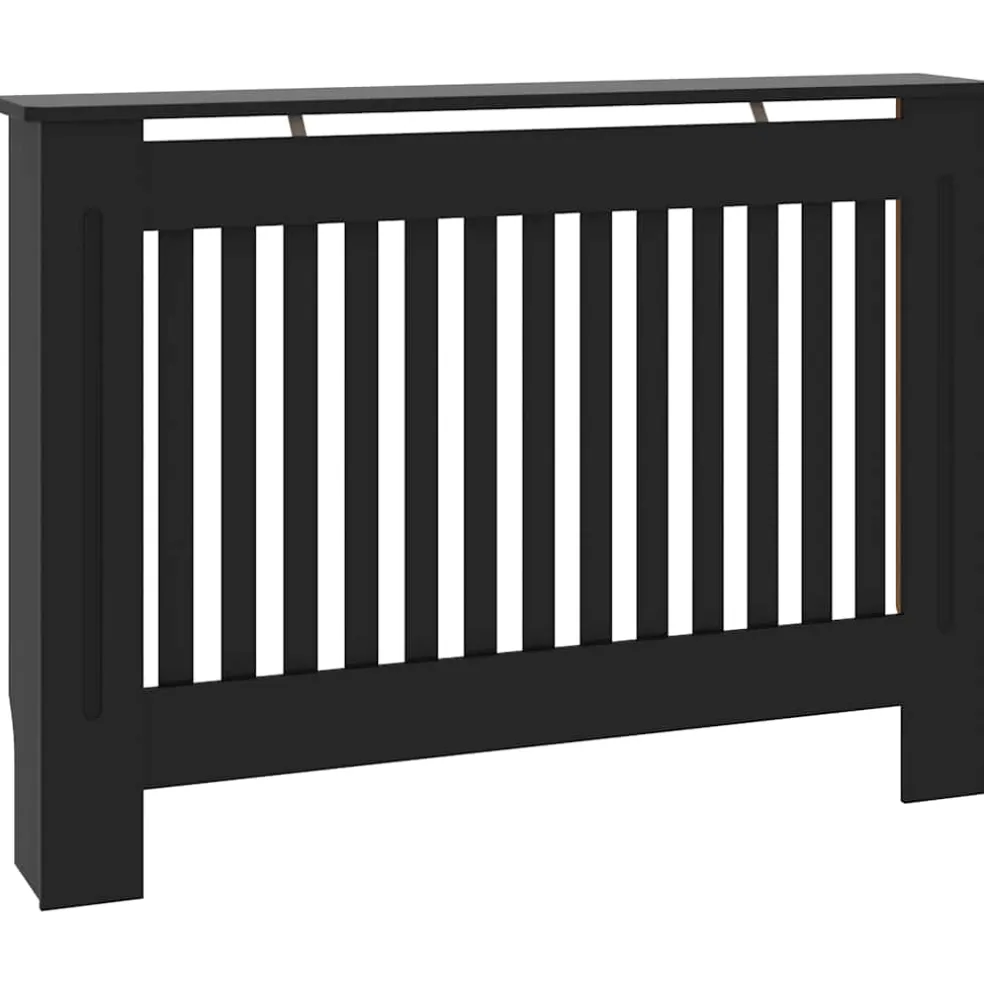 vidaXL Radiatorombouw 112x19x81,5 cm bewerkt hout zwart