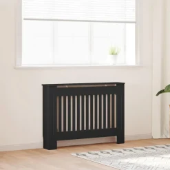 vidaXL Radiatorombouw 112x19x81,5 cm bewerkt hout zwart