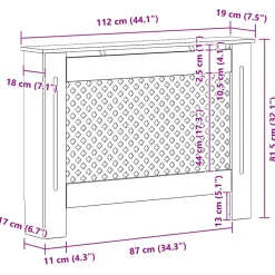 vidaXL Radiatorombouw 112x19x81,5 cm MDF antraciet