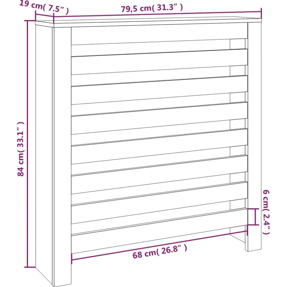 vidaXL Radiatorombouw 79,5x19x84 cm massief grenenhout