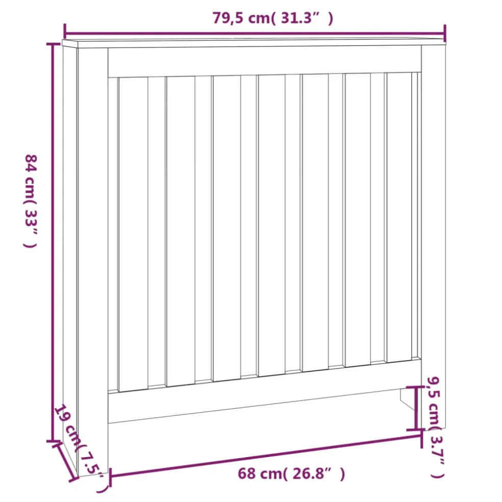 vidaXL Radiatorombouw 79,5x19x84 cm massief grenenhout