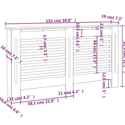 vidaXL Radiatorombouw 152x19x81,5 cm MDF antraciet