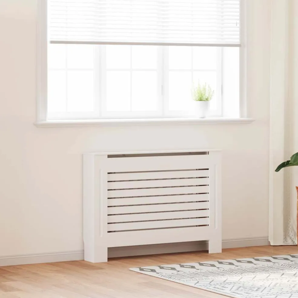 vidaXL Radiatorombouw 112x19x81,5 cm MDF wit