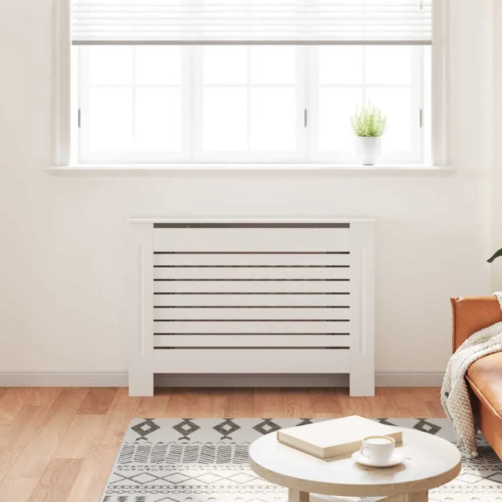 vidaXL Radiatorombouw 112x19x81,5 cm MDF wit