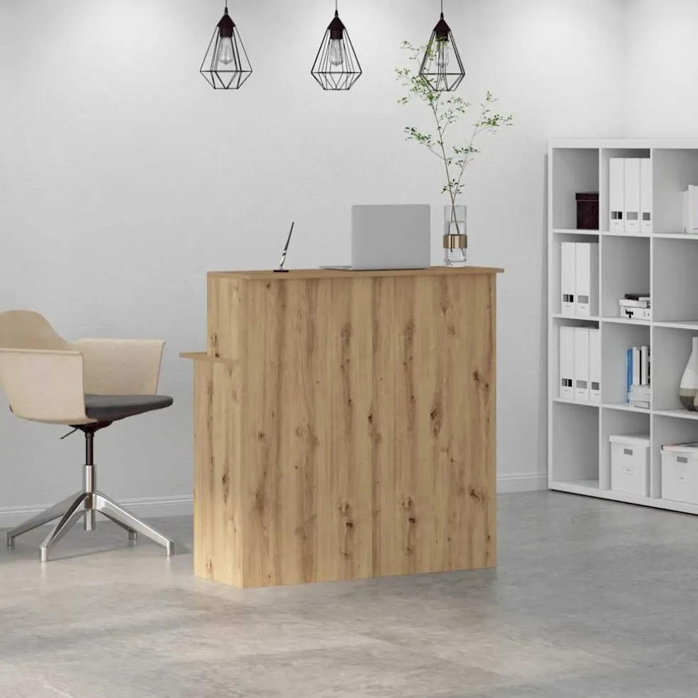 vidaXL Receptiebalie 100x50x103,5cm bewerkt hout artisanaal eikenkleur
