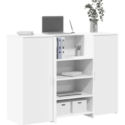 vidaXL Receptiebalie 135x50x103,5 cm bewerkt hout wit