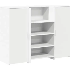 vidaXL Receptiebalie 135x50x103,5 cm bewerkt hout wit