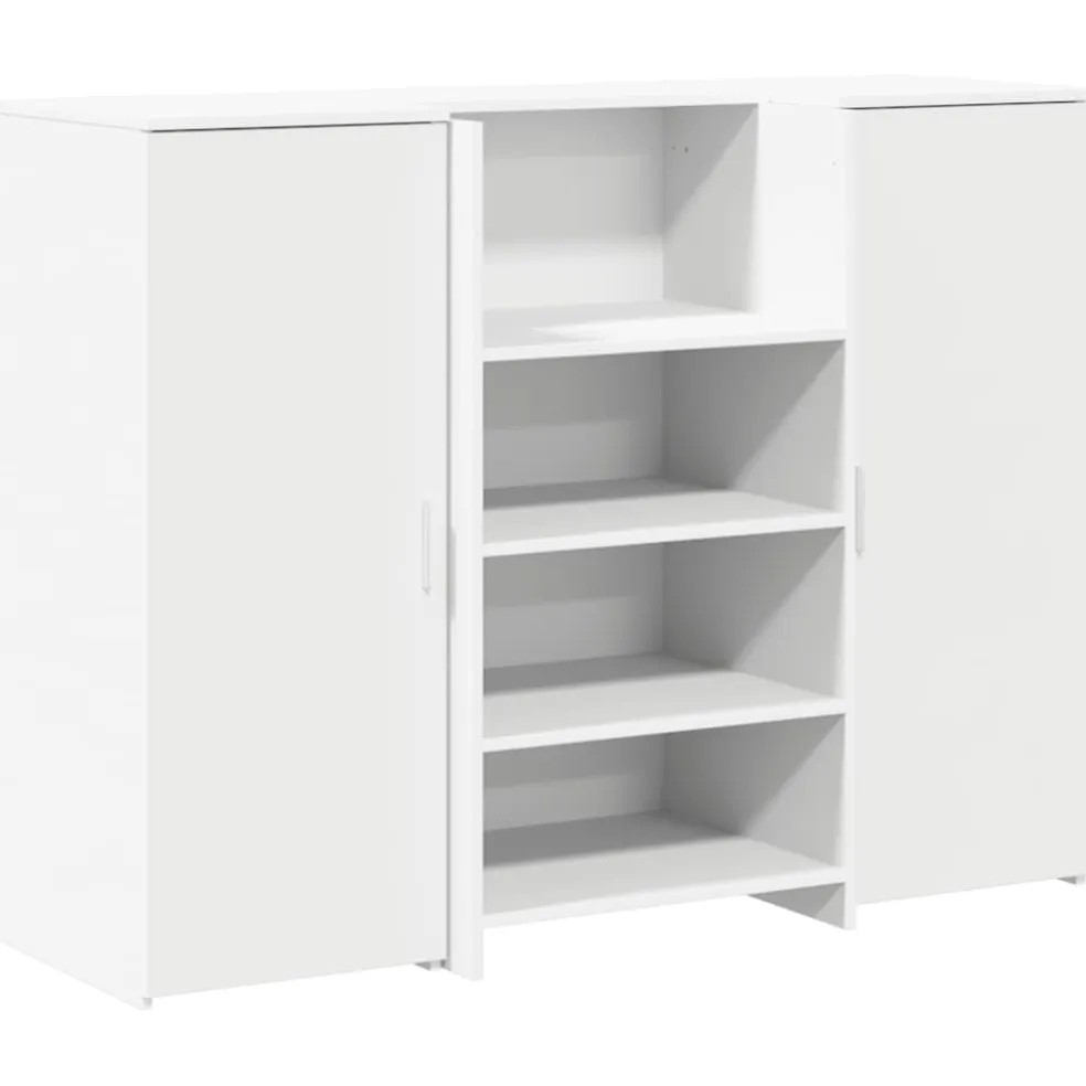 vidaXL Receptiebalie 135x50x103,5 cm bewerkt hout wit