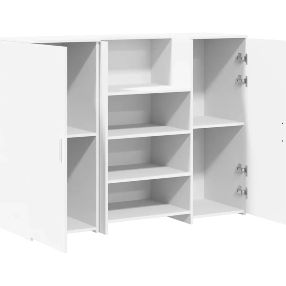 vidaXL Receptiebalie 135x50x103,5 cm bewerkt hout wit