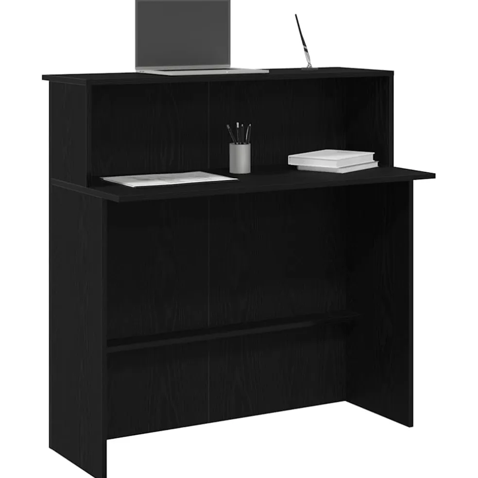 vidaXL Receptiebalie 100x50x103,5 cm bewerkt hout zwart