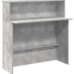 vidaXL Receptiebalie 100x50x103,5 cm bewerkt hout betongrijs
