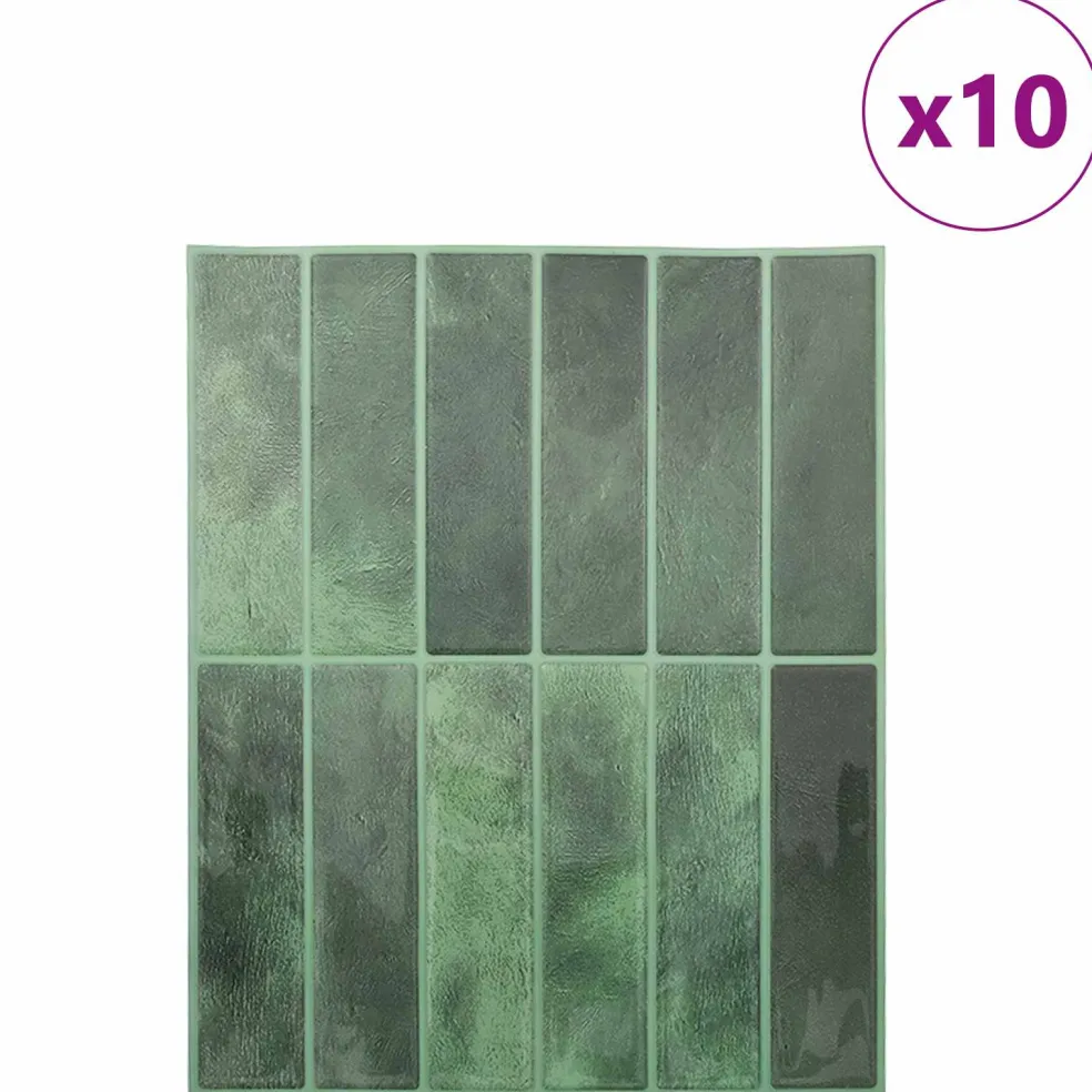 vidaXL Rechthoekige Tegel 10 st Donkergroen 29 x 23 x 0,08 cm