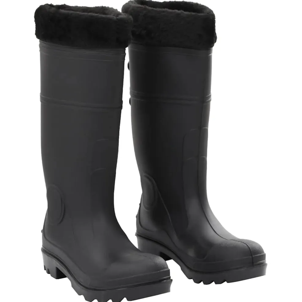vidaXL Regenlaarzen met verwijderbare sokken maat 38 PVC zwart