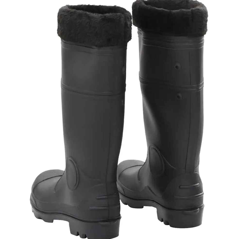 vidaXL Regenlaarzen met verwijderbare sokken maat 38 PVC zwart